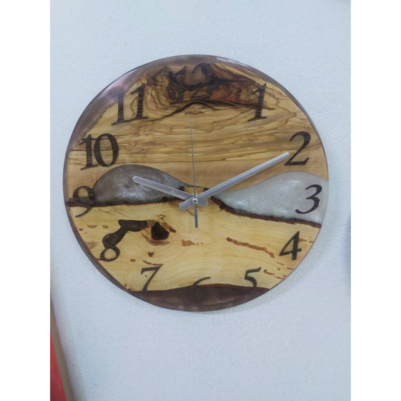 12 po de diamètre, horloge murale en résine, horloge murale, horloge murale en bois, décoration murale, horloge murale en bois, grande horloge murale