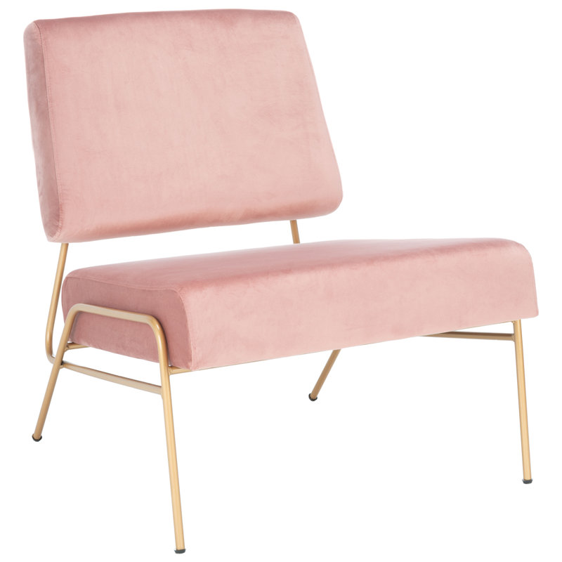 Chaise d'appoint en velours 26,63 cm de large Metrodora, Coton à 100 % poussière de rose