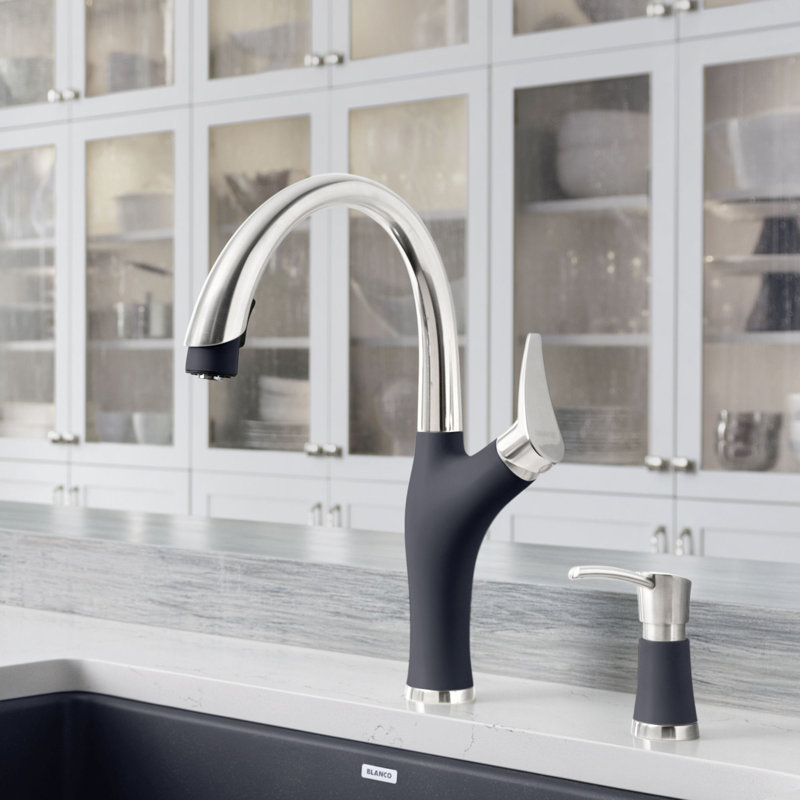 Robinet de cuisine à double jet Artona, Anthracite, 1,5 gallons par minute