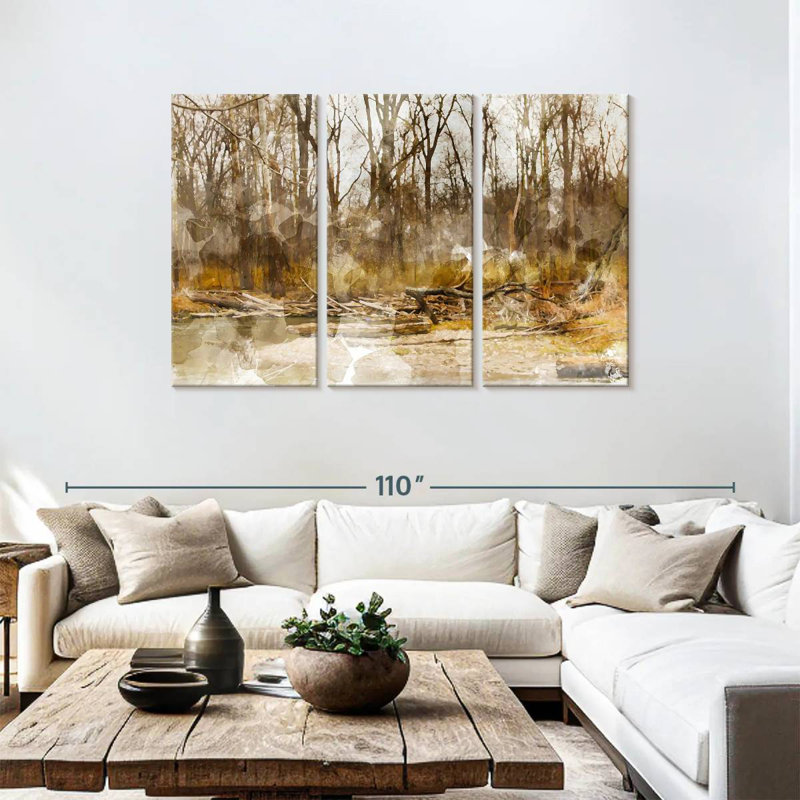 Alvord Landscape River Woods, H 48 po x l 74 po