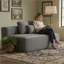 Fauteuil simple gris en molleton Teddy, canapé modulaire compressé avec siège large et trois coussins de dossier, support tout en mousse, fauteuil confortable pour le salon, le dortoir, les enfants et les animaux de compagnie-285250795