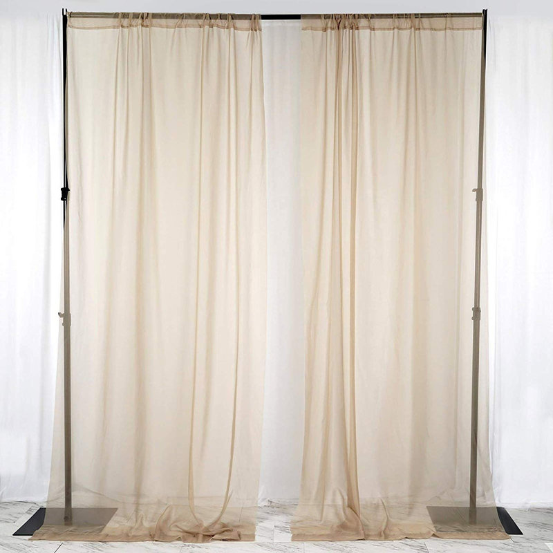 Brixon Sheer Curtain Single Panel, 56" W x 108" L, Beige