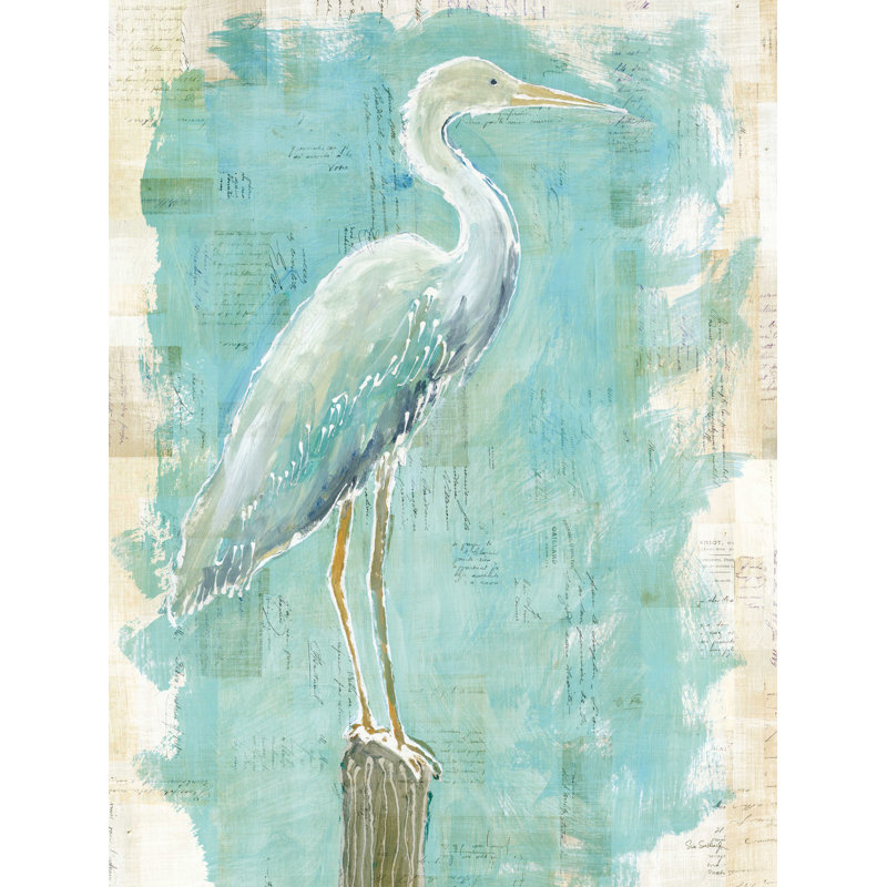 «Coastal Egret I V2» par Sue Schlabach, reproduction sur toile tendue, H 16 po x l 12 po