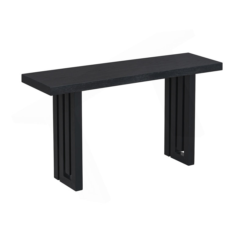 Oak Veneer Console Table With Distinctive Side Shapes, Suitable For Entryway, Hallway, Living Room, Foyer, Corridor