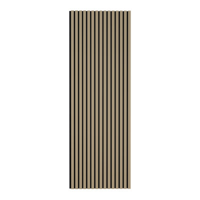 2 panneaux muraux en bois à panneau de lattes 3D insonorisées de 2 panneaux X 94,5 po x 24 po (2 pièces / 31,5 pieds carrés)