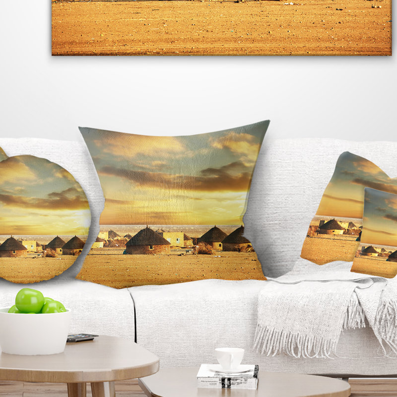 Coussin décoratif paysage imprimé, 16 po x 1 po, Coussin décoratif