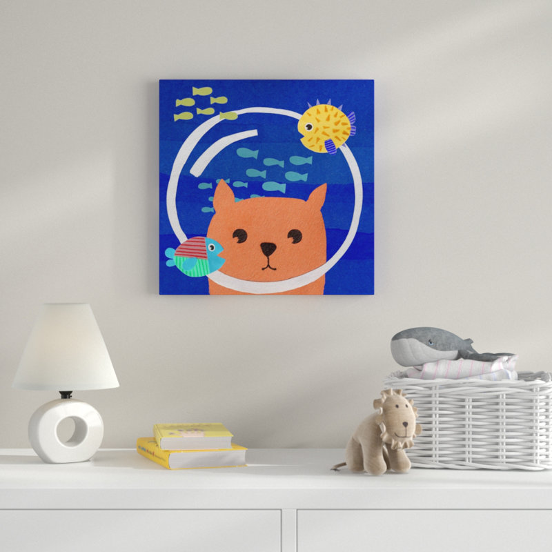 Scubacat art sur toile tendue, H 16 po x l 16 po x P 1,5 po