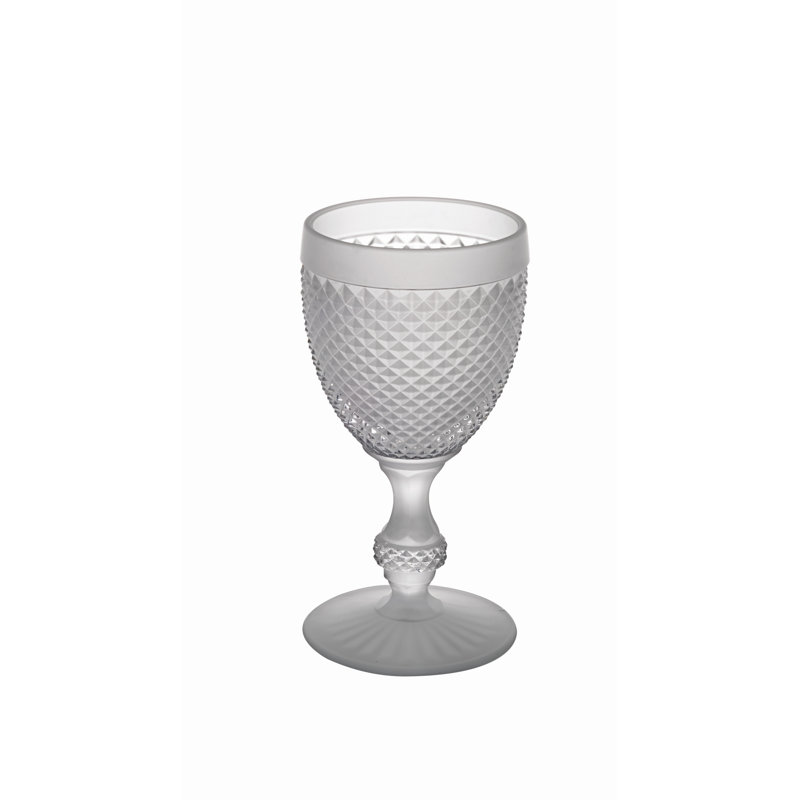 Verre à pied givré 9,5 oz Bicos Verre à vin tout usage, Blanc givré