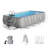 18' x 9' x 47" Rectangular Above Ground Pool Set with Removable Ladder and Filter Pump, Large Swimming Pool for Backyard, Gray