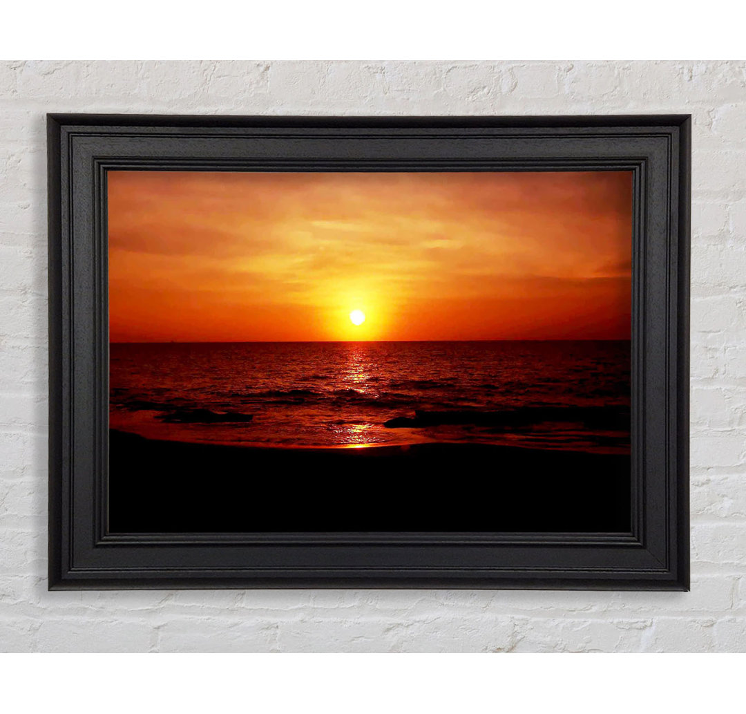 Gerahmtes Leinwandbild Sunset Ocean Waves