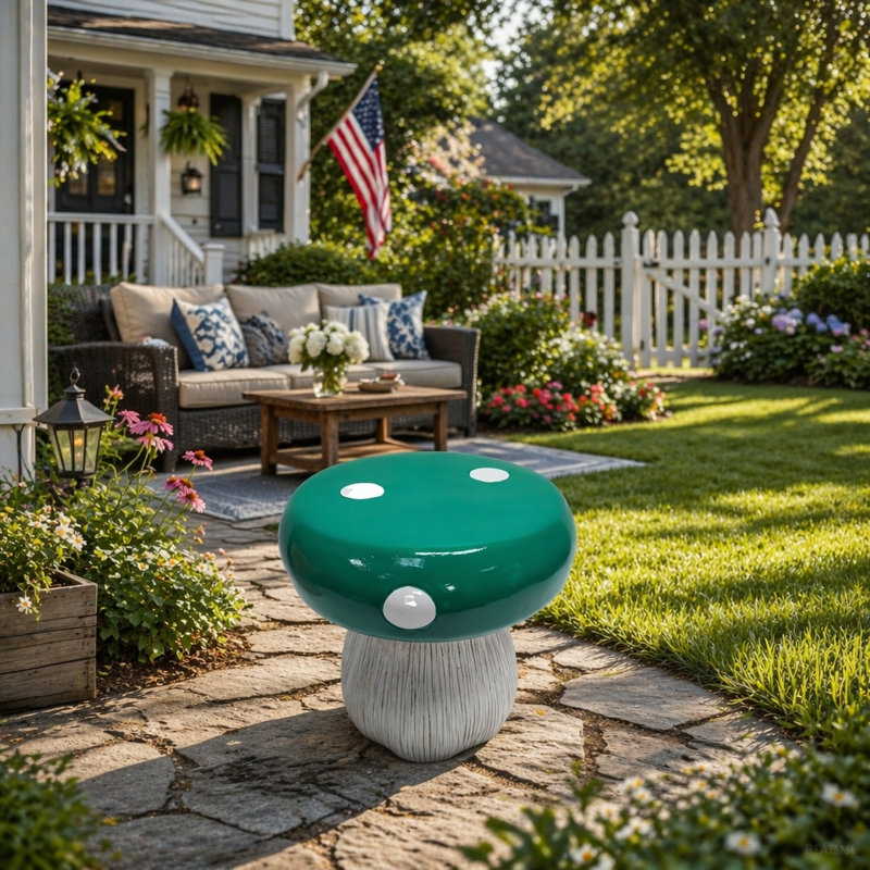 Statue tabouret Mushroom, Vert
