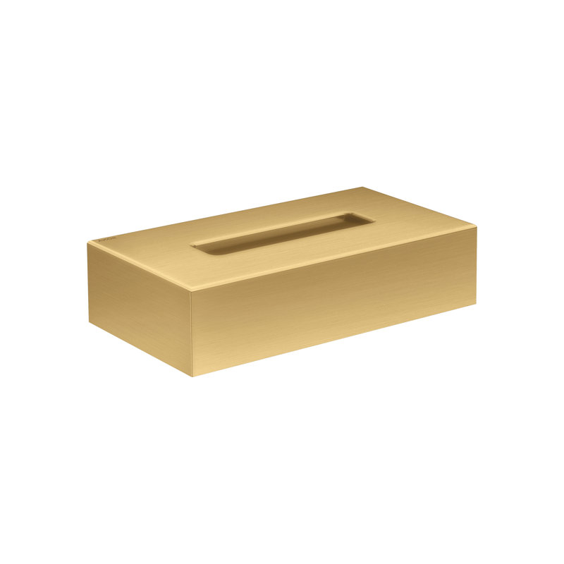 Universal Circular Tissue Box Cover, Brushed Gold Optic