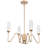 4-Light Gold Candle-Style Chandelier with Clear Glass Shade for Dry Indoor