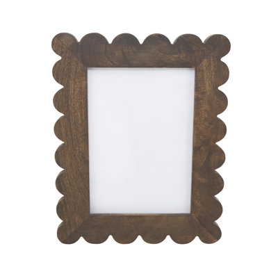 Scalloped Wood Picture Frame – Decorative MDF Photo Frame with Layered Border for Tabletop Display and Home Décor