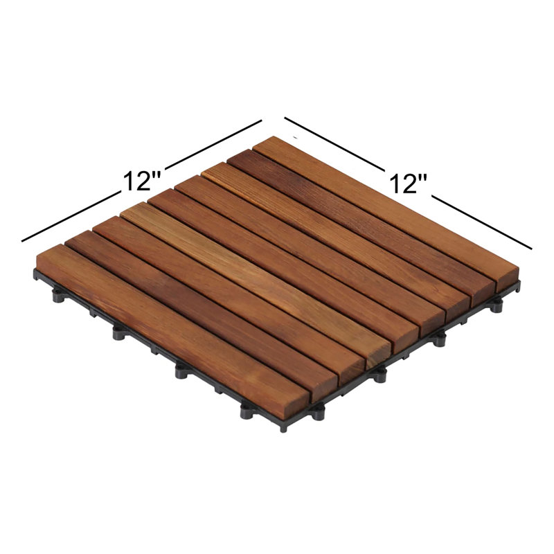 Plancher EZ en bois de teck massif, 1 tuile seulement, latte longue