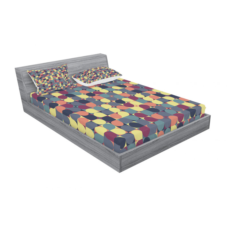 Ensemble de draps mosaïque, Ensemble de drap pour grand lit avec drap-housse