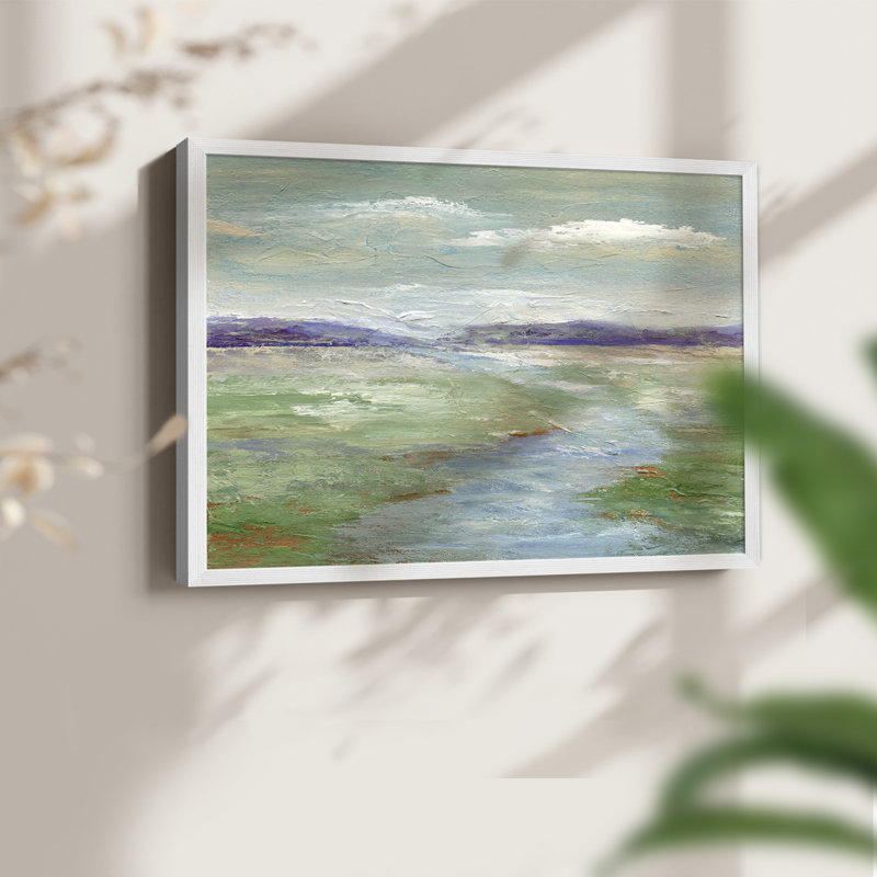«Meadow Stream I», reproduction encadrée, H 11 po x l 14 po, Blanc
