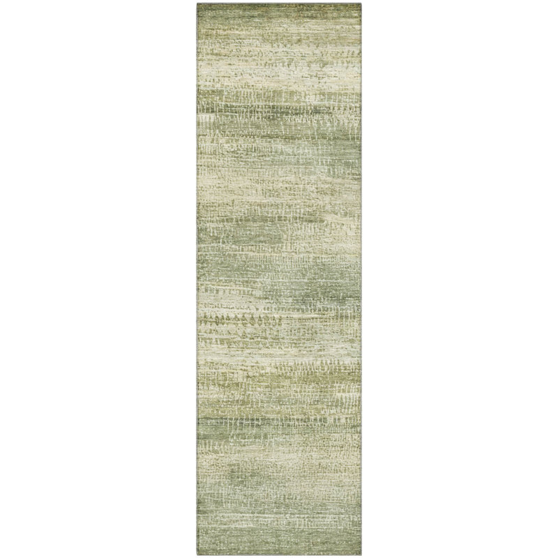 Premium Machine Washable Mayfield AMF2089 Abstract Rug, 2'6" x 3'10", Aloe