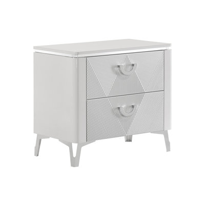 2-Drawer Nightstand With Dual USB Port
