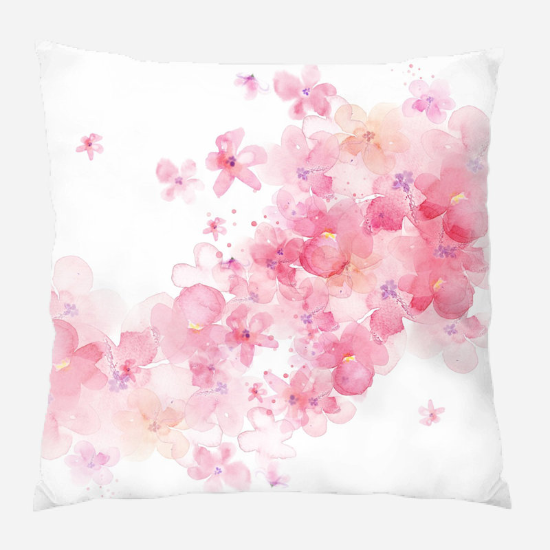 Coussin décoratif aquarelle , Microsuède, Intérieur