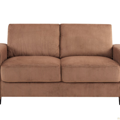Modern Minimalist 2-Seater Corduroy Sofa, Brown, Suitable for Daily Home Use