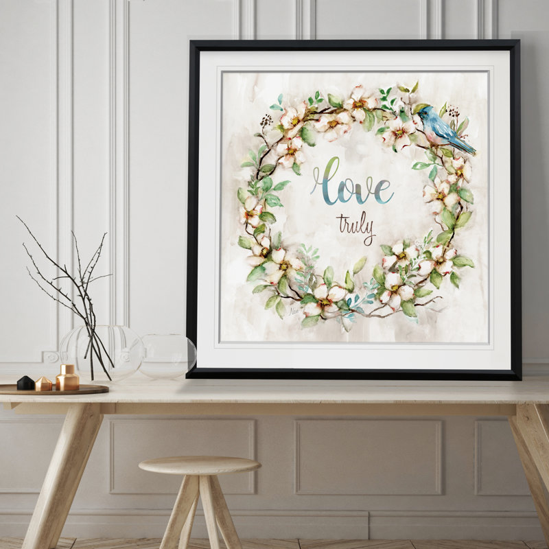 « love vraiment », impression, H 17,5 po x l 17,5 po x P 1,5 po, Cadre noir