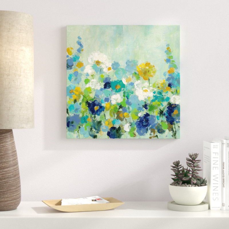 «Midsummer Garden White Flowers», reproduction de peinture acrylique sur toile, H 27,5 po x l 27,5 po x P 2 po