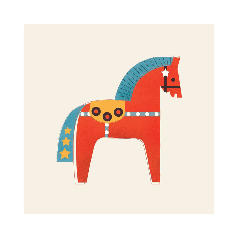 Christmas Horse by Show Me Mars - Gallery-Wrapped Canvas Giclée on Canvas, 30.48 cm H x 30.48 cm W, Canvas