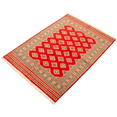 Tapis en laine beige 5 pi 8 po x 7 pi 11 po main one-of-kind-noué la 2010 Bokhara