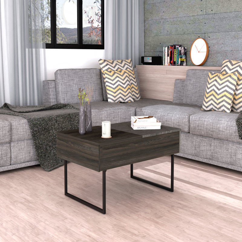 Dazza 2 Lift Top Coffee Table With One Drawer Espresso Onyx Finish