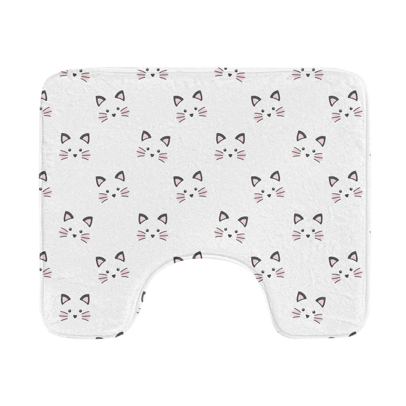  Tapis de salle de bain Kitten U 20 po gris pâle / rose