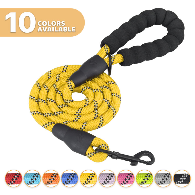 Laisse pour chien robuste de 5 pi avec poignée rembourrée réfléchissante Franjka pour chiens de grande et moyenne taille Conception durable et antidérapante