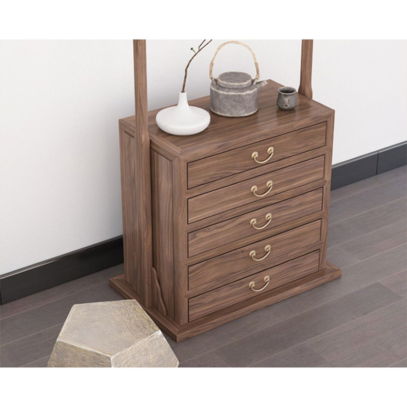 Solid elm Wardrobe with Multi Drawers