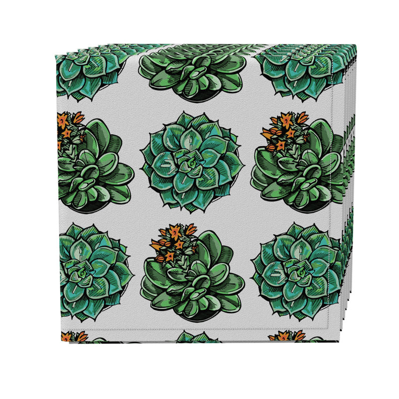 Cotton Twill Floral Square Napkin