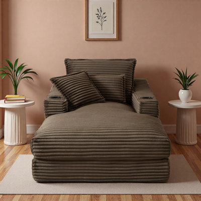 Canapé à compression rembourré de 47,24 pouces de style moderne et confortable avec une conception de coussin unique, une chaise longue pour le salon, la chambre à coucher, l’appartement, le bureau