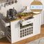 Bar à vin de style campagnard moderne de 47,2 po avec prise de courant, support à vin, tablettes réglables et tiroirs de rangement Baylen-126604795