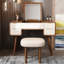 Ensemble de coiffeuse de haute qualité, comprend un tabouret de maquillage, très facile à assembler, un miroir caché, peut être utilisé comme bureau-402095736