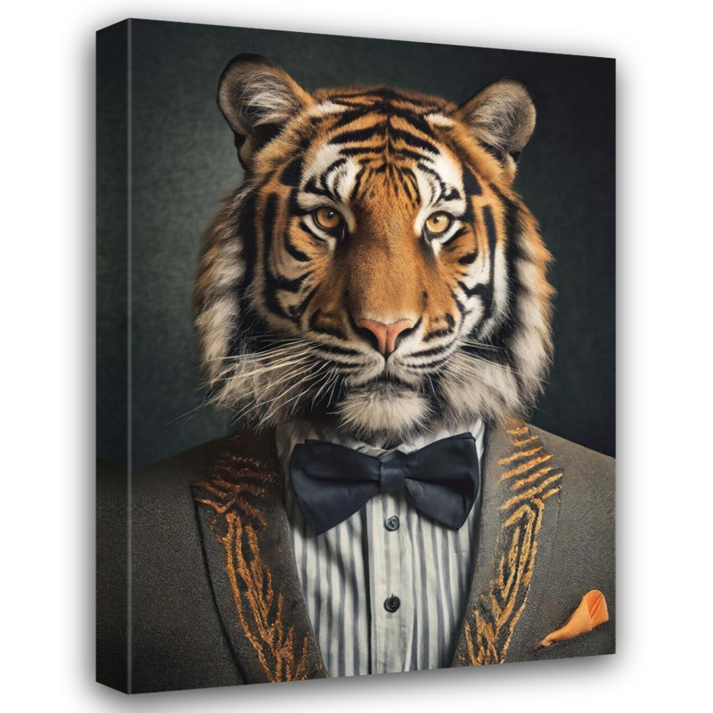 «Tiger» sur toile, H 32 po x l 26 po