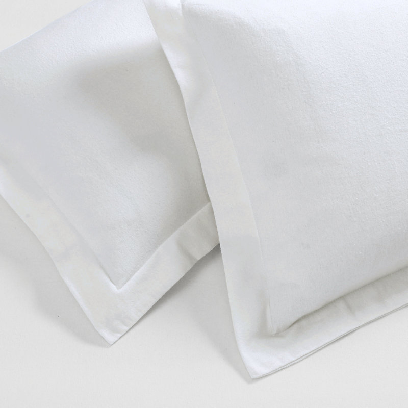 Rome 100% Flannel Cotton Solid Fuzzy Warm Duvet Cover Set, Full Duvet Cover + 2 Standard Pillow Shams, Ivory