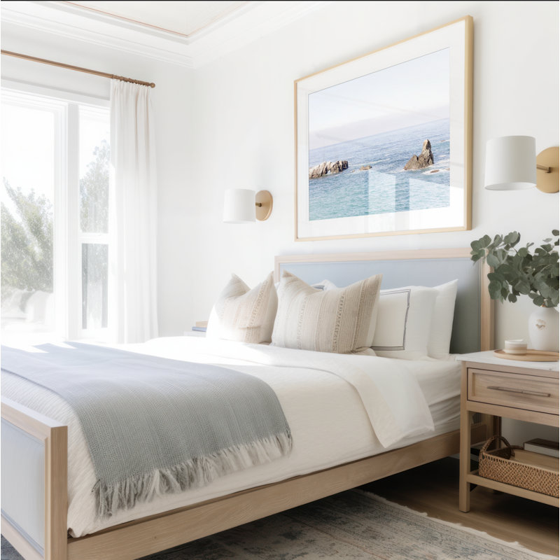 Pacific Wonders Print by Carly Tabak, 25" W x 18" H, Natural Wood