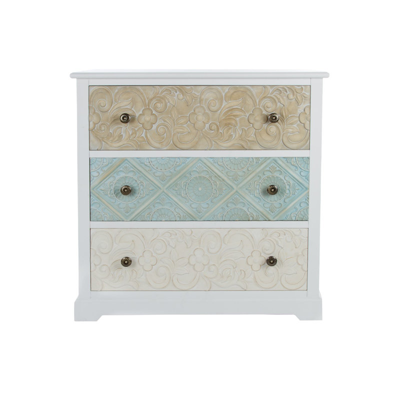 Glazer Solid Wood 85cm W 3 - Drawer Chest of Drawers