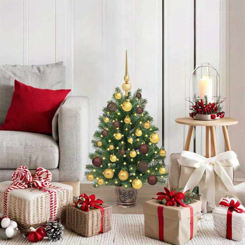 Artificial Christmas Tree with 150 LEDs Green PE and PVC, 65cm H