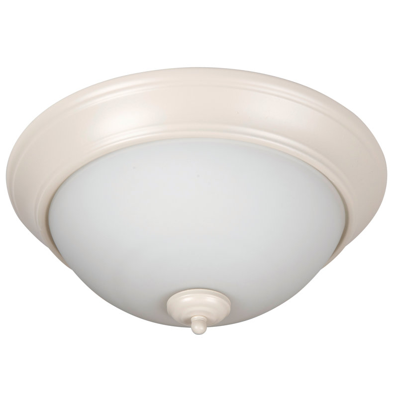 Byron Flush Mount, White, White