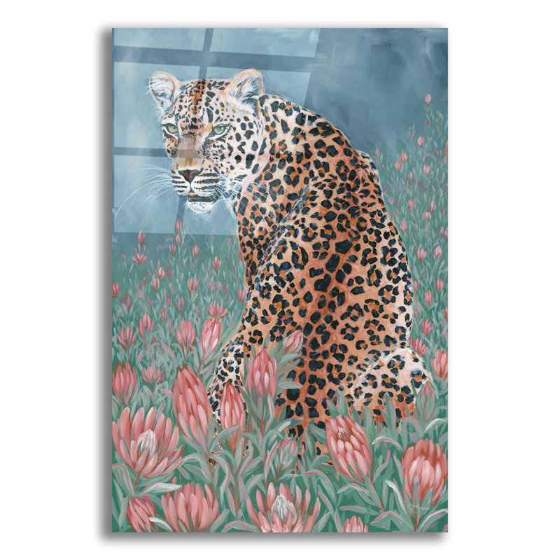 «Leopard in the Flowers» par JG Studios, H 16 po x l 12 po x P 0,13 po