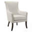 Chaise d'appoint matelassée traditionnelle 28,5 po Banta avec revêtement en tissu texturé, dossier à coutures losangées, garniture cloutée, coussins en mousse haute densité