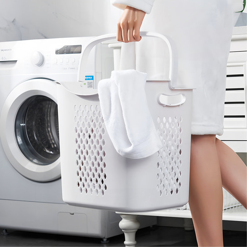 4-Tier Laundry Hamper Sorter, Laundry Storage Organizer With Wheels Removable Rolling Laundry Baskets, Bathroom Cart For Dirty Clothes, White