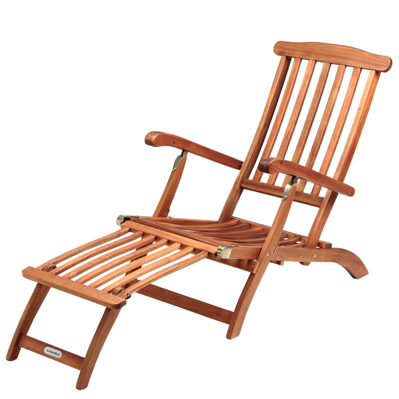 Gaylene 169cm Long Reclining Acacia Single Chaise