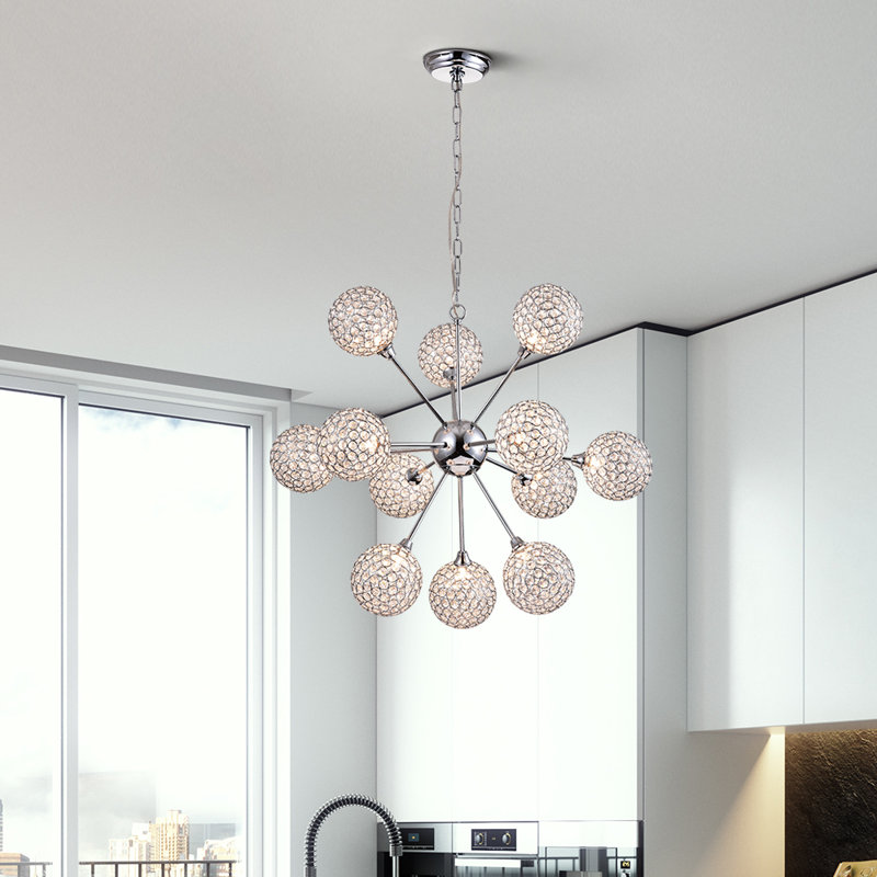 Alexys 12 - Light Crystal Dimmable Sputnik Sphere Chandelier