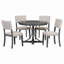 Ensemble de table de salle à manger 5 pièces avec pieds courbés et 4 chaises rembourrées pour la salle à manger-1067681561
