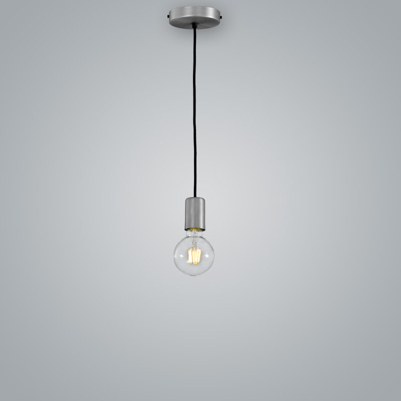 1 - Light Single Globe Pendant, Pewter